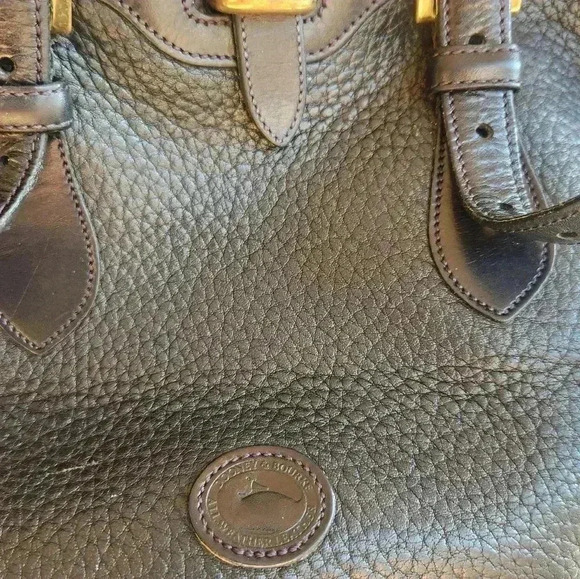 Dooney & Bourke Small Black Bucket Bag from the Metro Collection Vintage Gold - Picture 4 of 14